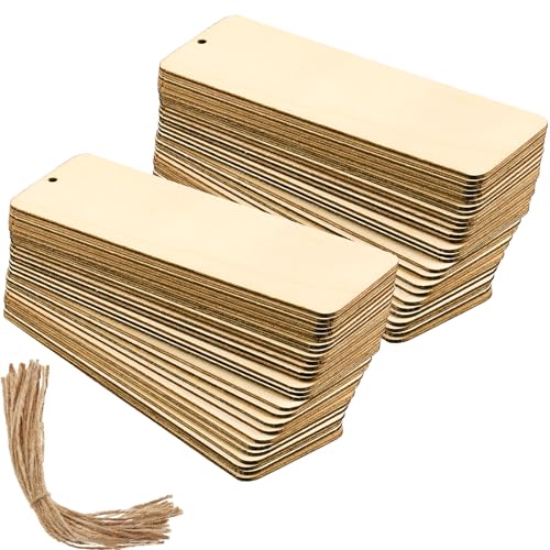 Zonon 36 Sets 6 x 2 Inch Large Size Wood Bookmarks Blank DIY Kit ...