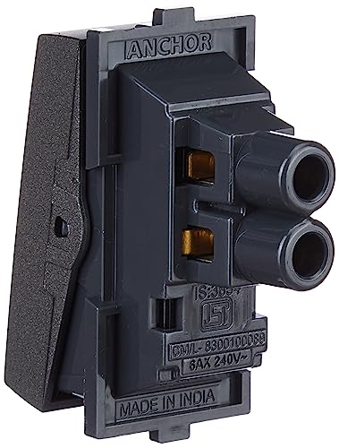 Image of Anchor by Panasonic Penta Modular Polycarbonate 1m 6AX 1-Way Switch (Black) (Pack of 5)