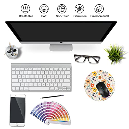 Mouse Pad,Anti Slip Rubber Round Mousepads Desktop Notebook Mouse Mat With Stitched Edge For Working And Gaming (Adorable Flower) #TOP4
