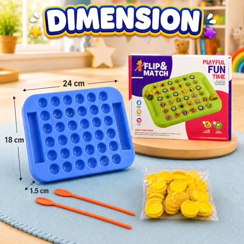 Image of GRAPHENE Multiplayer Animal Memory Flip Chess Board Game Toy for Kids 3-10 Years Boys Girls Montessori Puzzle Brain Teaser Logic Pair Matching Animal Fruit Tokens Preschool Educational Activity Toy