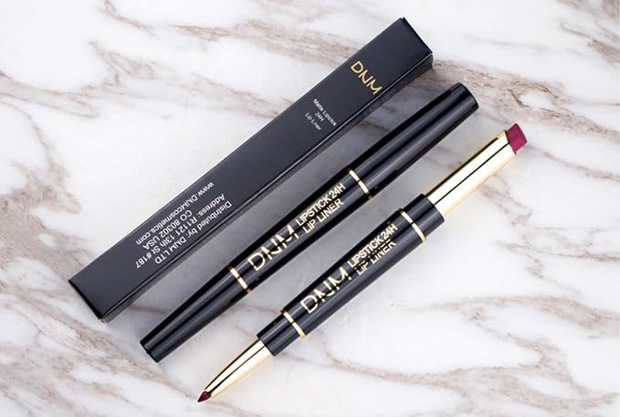 Miniatura 7 de Plum Red - Juego de lápiz labial mate y delineador de labios para mujer, DNM con diseño de doble punta y delineador de labios en uno, juego de