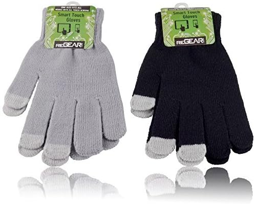 BEST Texting Gloves - 2 Pack - Keep Warm & Safe while using your Smartphone & Tablet Outdoors this Winter - Comfortable Premium Quality - Knitted Touchscreen Mittens - Unisex - by ReGear