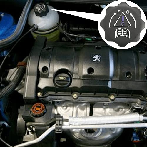 AUTOZOCO Tapon del deposito de liquido refrigerante, Tapón del radiador, Tapa del tanque de refrigerante, OEN 1306.C9-1306.E4, Compatible con Peugeot, Negro - imagen 8