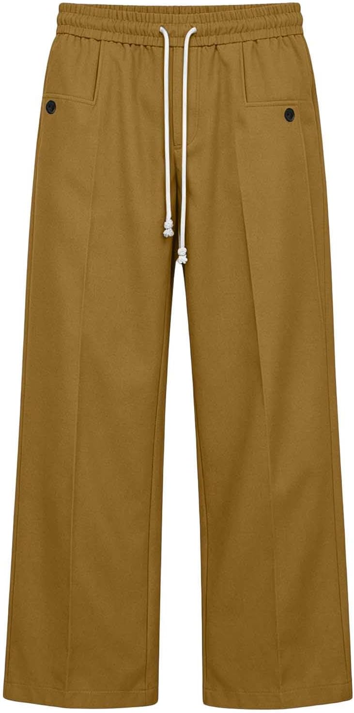 Baggy Sweatpants for Men Summer Wide Straight Leg Work Pants Casual Elastic Waist Drawstring Loose Sweatpants
