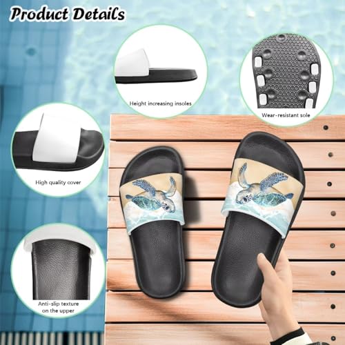 Image of Unisex Slides for Girls Boys Comfortable Slippers Slides Non-slip Shower Shoes House Fashion Thick for Indoor & Outdoor Gifts