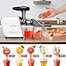 KOIOS Juicer, Slow Masticating Juicer Extractor with Reverse Function, Cold Press Juicer Machine with Quiet Motor, Juice Jug and Brush for High Nutrie (White-Black)