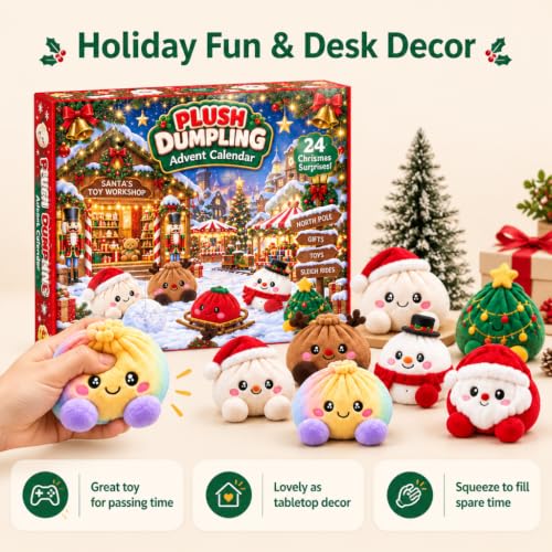 Christmas Plush Dumpling Advent Calendar 2026, 24 Days Countdown Calendar, Festive Holiday Gift Adults - image 8