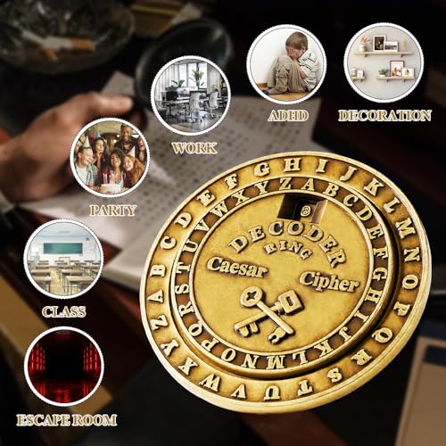 VIGIamy Fidget Toys Adults Brain Teaser Puzzles Fidget Spinners Metal Anxiety Stress Relief Toy Mind Puzzles Escape Room Game ADHD Autism Fidget Birthday Gift Gadget for Men Office Desk Toy (Brass) - Image 2