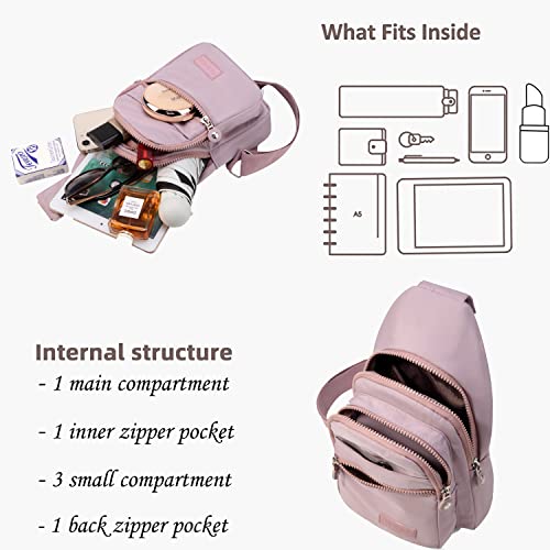 Image of Small Sling Bag for Women Crossbody Sling Backpack Casual Daypack Backpack Cross Body for Travel Outdoor Hiking