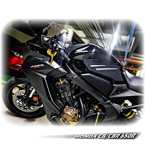 Rv For Honda Cbr650R Cb650R Motorcycle Gas Tank Protector Tank Pad Sticker Fuel Tank Pad Rubber Tank Traction Gas Fuel Side Pad Gas Knee Grip Tank Anti Slip Sticker 2019+ (Whitegray) #TOP6