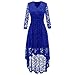 Produktbild JUSTSELL 1950er Kleider für Damen Herbst,Frauen 50er Vintage Retro Kleider Blumen Spitze Abendkleid Lange Ärmel Cocktailkleid Brautjungfer Hochze Kleider