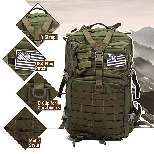 Bug Out Bag Backpack - 50L Tactical Backpack - Great for Survival Essentials (Green Camo) - Image 6