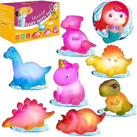 HOYIBO 8 Pack Light-Up Bath Toys Cover