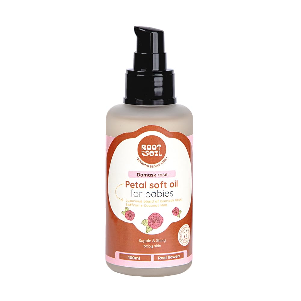 Root and Soil - Damask Rose Petal Oil for Baby | 100% Pure Organic massage Oil for Delicate Skin | Soothing & Nourishing Baby Massage Oil | 100ml (0+ months).-image-29
