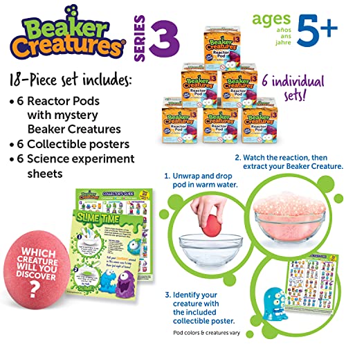 Beaker Creatures Series 3 Learning Resources pack de 6 figurines mystères