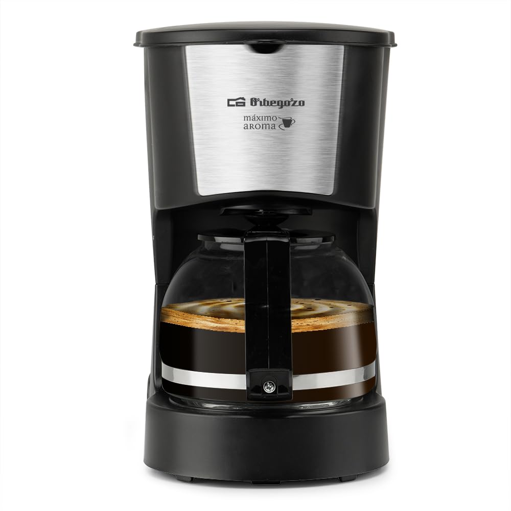Orbegozo Cafetera CG 4206 de Goteo, 6 tazas, 600W, jarra de cristal 0.6L, negro | 6 tazas, 600W, jarra de cristal 0.6L
