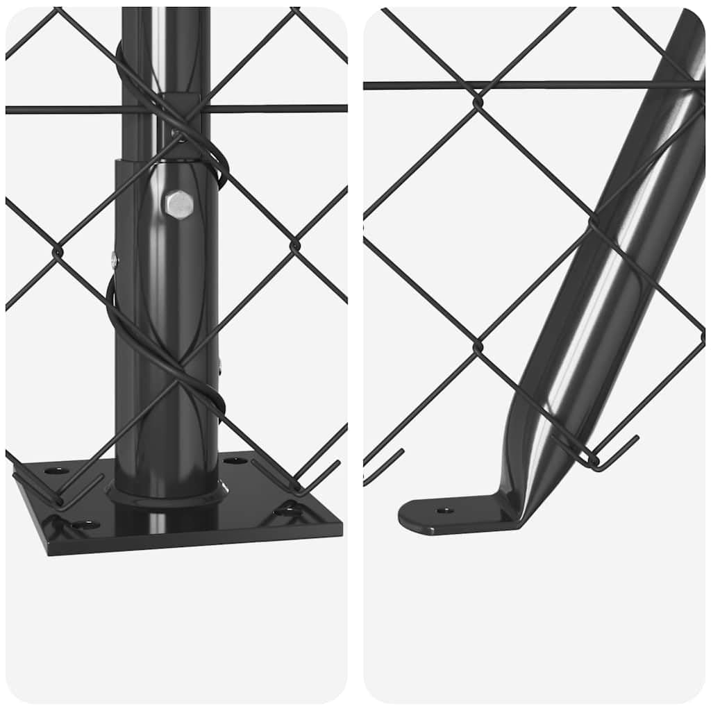 vidaXL Cerca de eslabones de cadena con base de concreto 25 x 0,8 m | Hecha para aguantar afuera, Superficie lisa con acabado en polvo, Ideal para cualquier necesidad de cercado