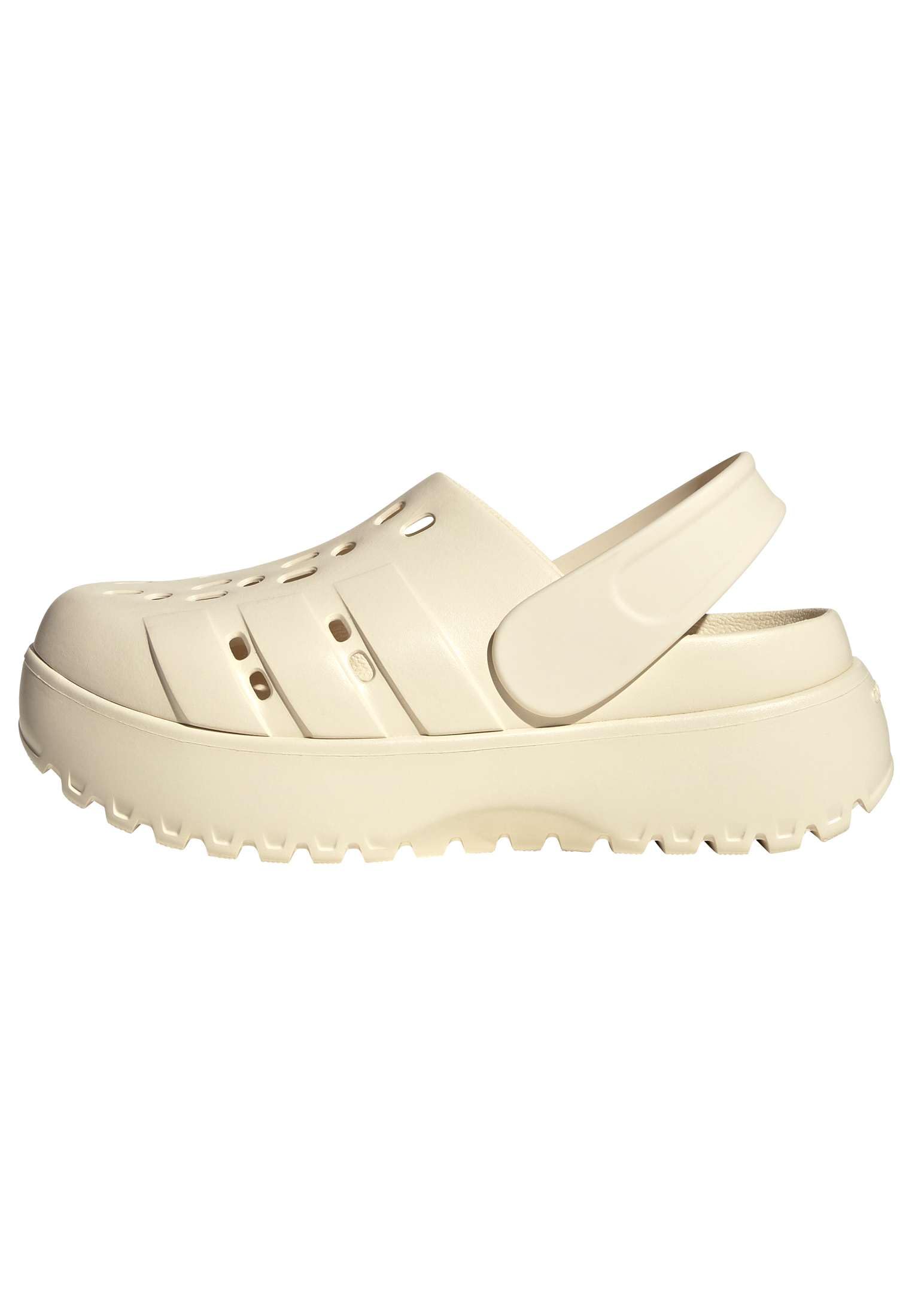 adidas Women's ADILETTE PLATFORM CLOG, Wonder White/Wonder White/Wonder White, 8 UK