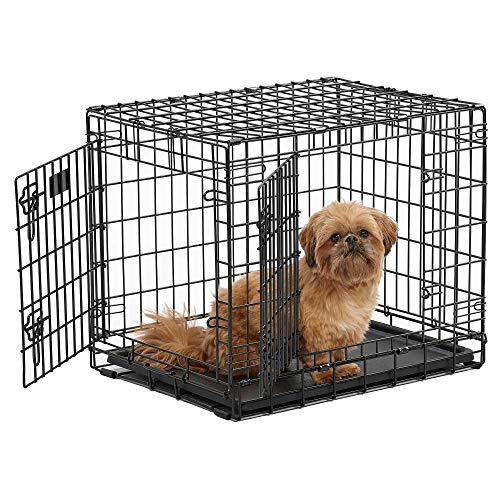 MidWest Homes for Pets Ultima Pro wytrzymała 61 cm skrzynia dla psów, bardzo mocna stalowa klatka dla zwierząt z podwójnymi drzwiami, dla małych ras, akcesoria w zestawie