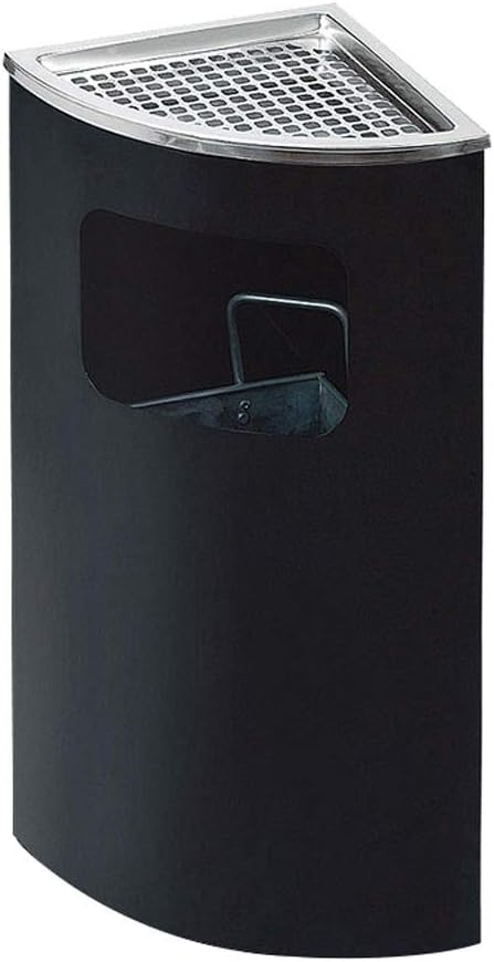 Waste Bins,Rrubbish Bin Outdoor Trash Can Fashion Fan-Shaped Trash Can Multi-Function Trash Can Mall Hotel Office Heavy Trash Can/Black/a