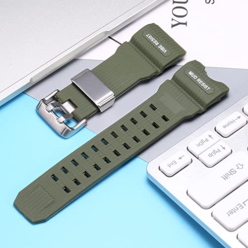 Image of Resin Replacement Watch Band Compatible with Casio GWG1000 GWG-1000GB Men's Sport Waterproof Watch Strap