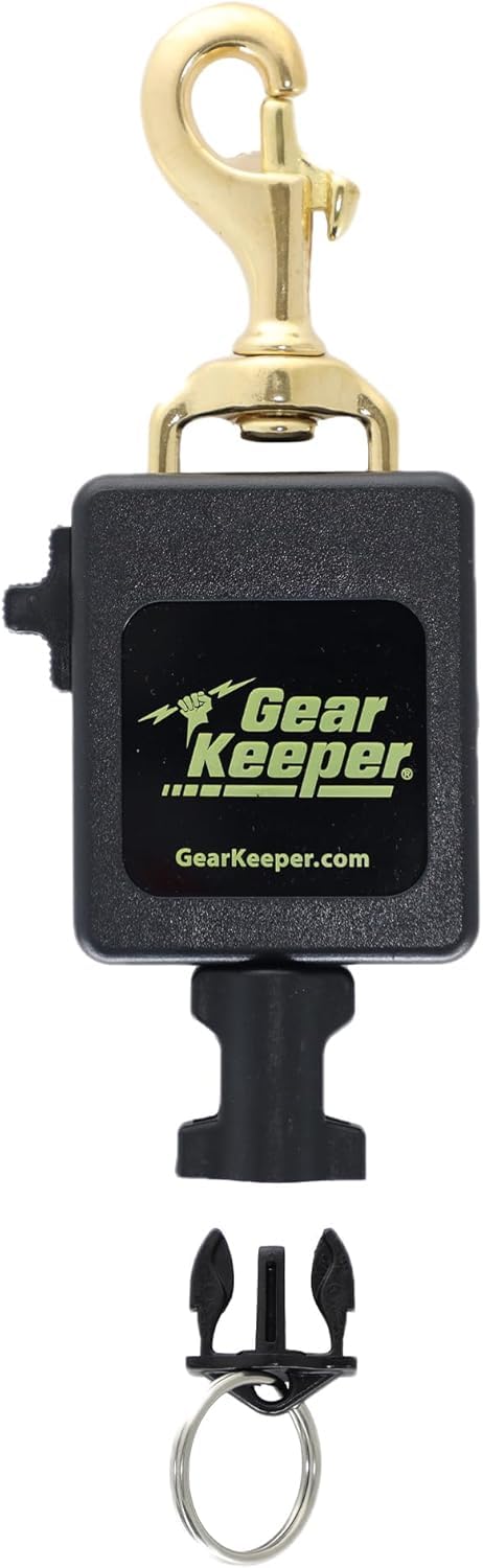 Gear Keeper Locking Large Scuba Dive Light & Camera Retractor - Scuba Gear with Heavy-Duty Snap Clip Mount & QC-II Split Ring Accessory - Scuba Diving Accessories - Made in USA