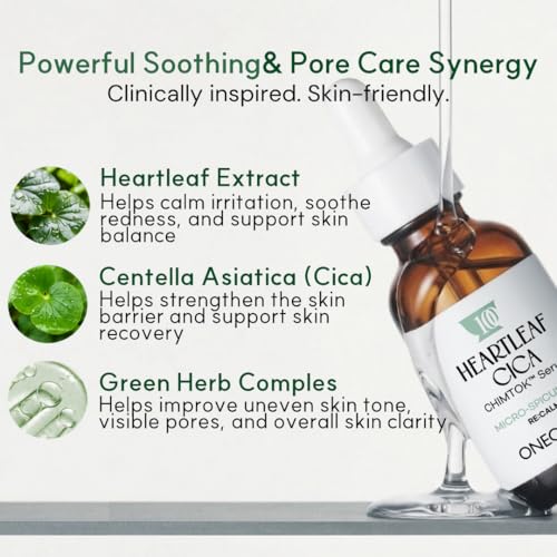 Image of Heartleaf Cica CHIMTOK Spicule Serum, Micro-Spicule, Liquid Microneedling for Pore Texture & Skin Renewal, Centella Asiatica + Heartleaf for Soothing Sensitive Skin 1.01 fl oz