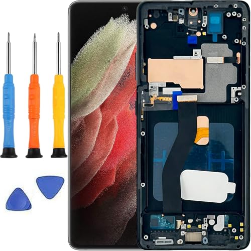 Tefnkiee for Samsung Galaxy S21 Ultra Screen Replacement for Samsung S21 Ultra 5G Screen Replacement with Frame SM-G998U G998A G998W SM-G998B/DS SM-G998N LCD Display digitizer Touch Screen Black 6.8