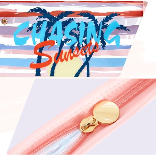 Image of COSHAYSOO Sunscreen Bag Clear Makeup Toiletry Pouch Beach Vacation Essentials for Women Teen Girls Trip Gifts Summer Pool Travel Must Have Accessories Waterproof Stuff