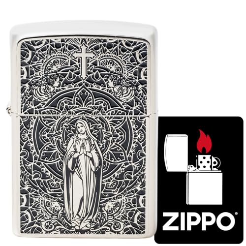 Encendedor Zippo Oil Flint con sticker Virgin Lady miniatura 2