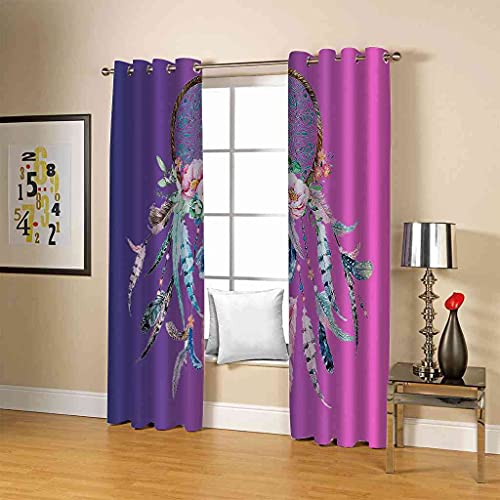 Rideaux occultants polyester isolant thermique violet 3D - 5