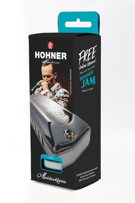 Hohner Meisterklasse Harmonica C Major, Silver, 3 Octaves - Image 4