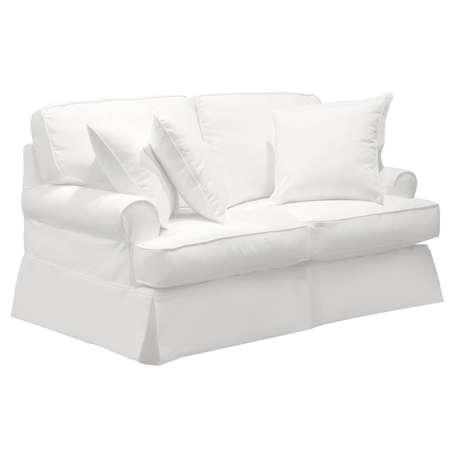 Sunset Trading Horizon Loveseat - Slip Cover Set Only - Performance White : Home & Kitchen