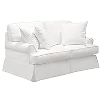 Vista 1 de Sunset Trading Horizon Loveseat - Juego de funda deslizante solo - Performance White