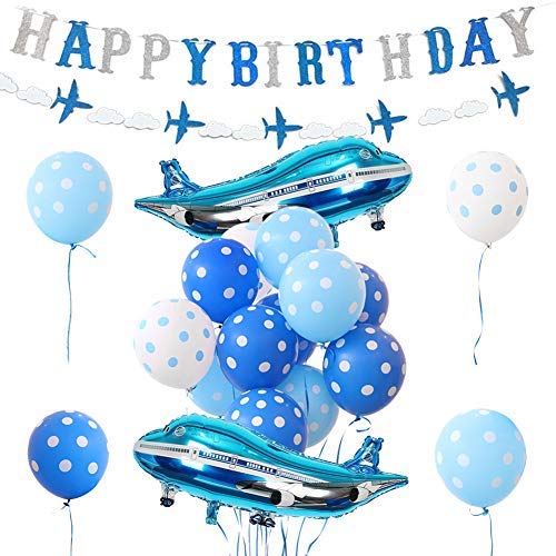 Airplane - Globos de avión para decoración de cumpleaños, para niños, cumpleaños, Fiestas, Suministros