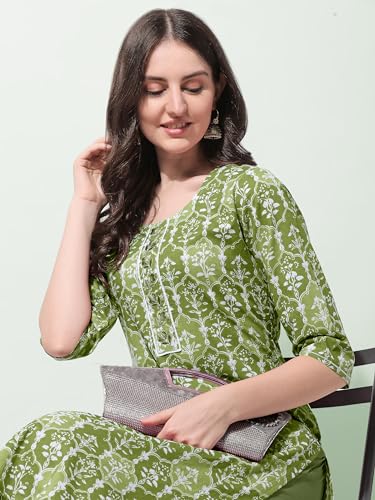 Image of MIRCHI FASHION Women's Straight Fit Paisley Printed And Embellished Kurta Set with Dupatta and Trouser