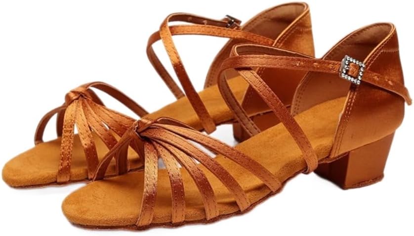 Latin & Ballroom Dance Shoes for Women Low Heel - Close Toe Leather Pumps with Arch Support for Wide Feet