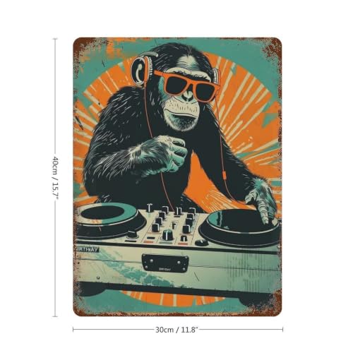 Décoration moderne pour café et bar affiche en métal rétro DJ Chimp