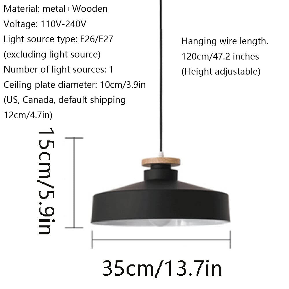 RCIDOS Luces Colgantes Estilo Nórdico Pantalla Luz Techo Creativa Industrial Lámpara Suspensión Escandinava Metal con Accesorio Iluminación Techo Cable Ajustable para Cocina, Cafetería Rústica