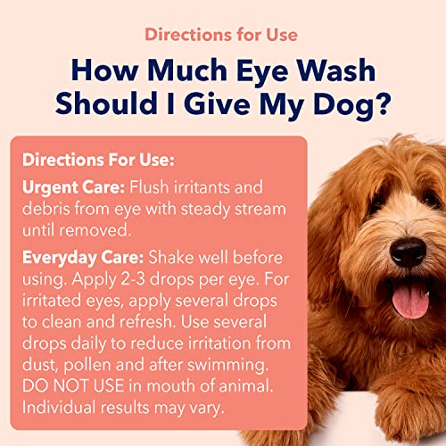 Vets Preferred Eye Cleaner For Dogs - Dog Eye Wash Drops For Infection & Tear Stain Remover - Improves Allergy Symptoms, Infections & Runny Eyes - Dog Eye Drops Rinse For Every Dog - 4 Oz #TOP6