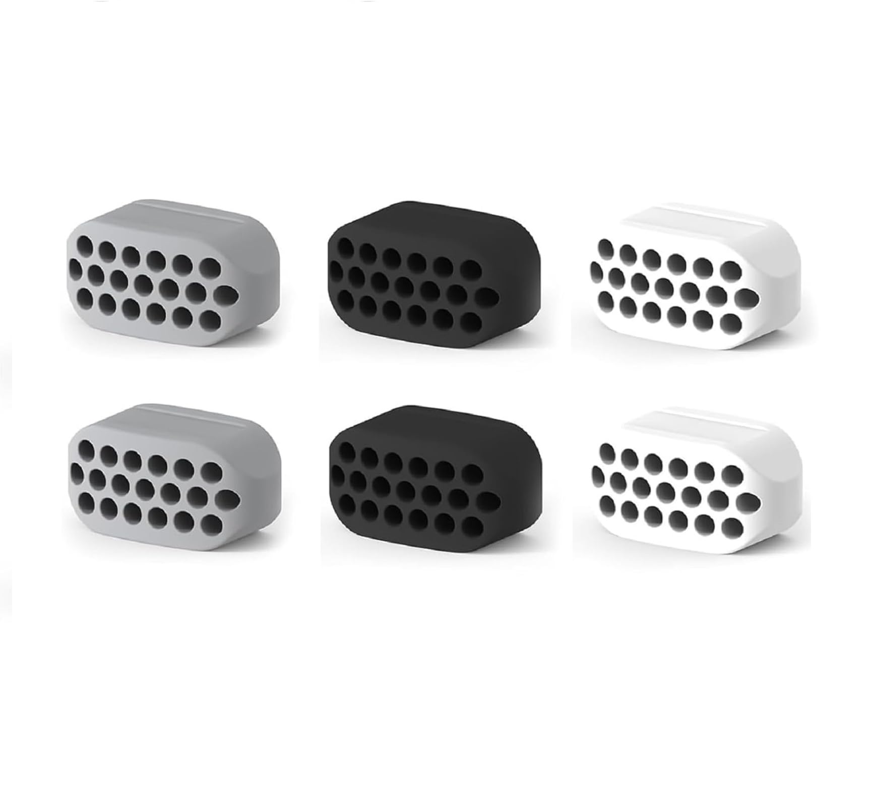 6 Pezzi Allenatore Mascella, Mascella Allenatore Esercizio Uomo Donna, Silicone Jawline Exerciser Allenatore per definire la Forma del Facciale (nero/bianco/grigio)