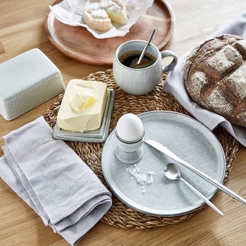 BUTLERS 4er Set Eierbecher Keramik -HENLEY- Eierhalter Frühstückstisch | Geschirr für den gedeckten Tisch | Skandinavisches Landhaus Stil Deko | Mikrowelle, spülmaschinenfest – Bild 3