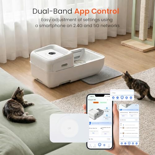 Myapet Open Top Self Cleaning Cat Litter Box, Automatic Litter Box for Multiple Cats with APP Control and Safety Protection - Image 3
