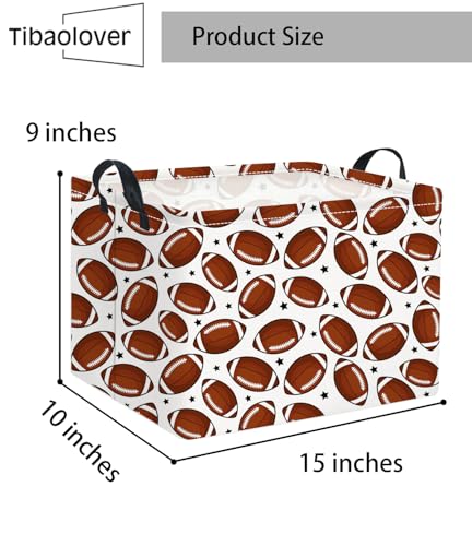 Image of Rectangular Football Basket Kids Baby Storage Basket Cute Kids Toy Storage Bin Organizer Shelf Book Sports Footballl Room Decor(Football)