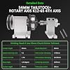 RATTMMOTOR K12-65mm Type Rotary Table with 54mm Tailstock, Reducing Ratio 4:1 CNC 4th-Axis A-Axis Rotation-Axis, Indexing Head+K02-63mm 4 Jaw Chuck+Nema17 Stepper Motor for CNC Router Engraver Machine