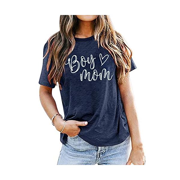Boy-Mom-Shirt-for-Women-Mom-Shirts-Mother-Gifts-T-Shirt-Mom-of-Boys-Funny-Tops-Tees Boy Mom Shirt for Women Mom Shirts Mother Gifts T Shirt Mom of Boys Funny Tops Tees (Blue-A, Large)