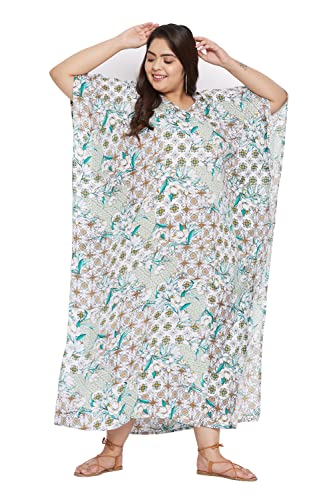 Image of Oussum Women Kaftan Plus Size Polyester Summer Lightweight Caftan Swimsuit Cover Ups Maxi African Mumu Lounge House Dress