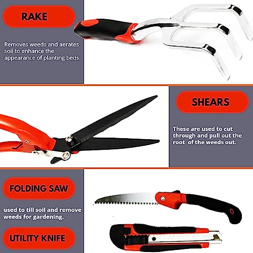 Gardening Tools for Women Stainless Steel Gardening Tools - Gardening Kit Garden Tools for Women Includes Shovel Trowel Fork Rake Gardening Gloves Perfect Gardening Gifts - Thumbnail 3