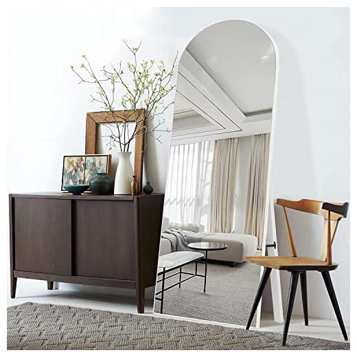 PexFix Full Length Mirror, 64''x21'' White Arched Mirror Large Floor Mirror Standing Leaning Hanging [64''x21'' - White]