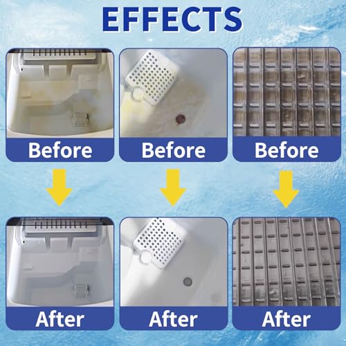 Image of Ice Machine Cleaner Maker and Descaler - 100 Ice Maker Cleaner Tablets Compatible with All Major Brands, Nickel Safe Descaler Countertop Portable Commercial Icemaker Cleaning Solution